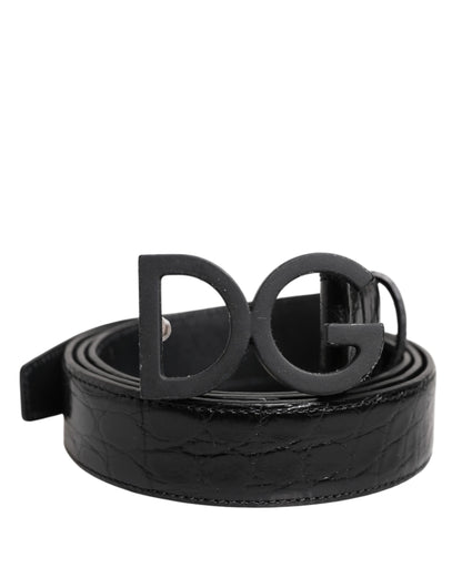 Ceinture Dolce & Gabbana en cuir noir avec boucle classique DG en métal