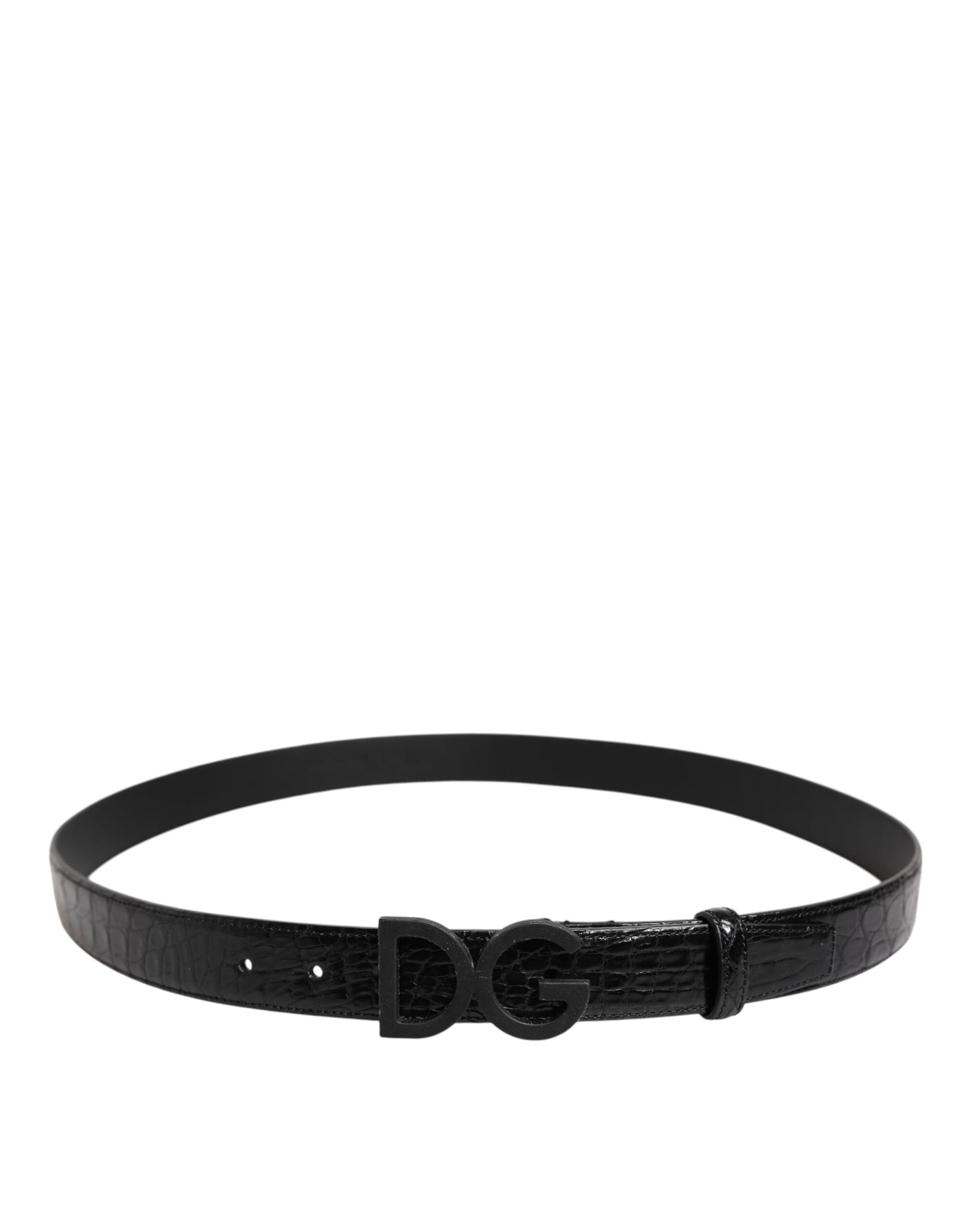 Ceinture Dolce & Gabbana en cuir noir avec boucle classique DG en métal