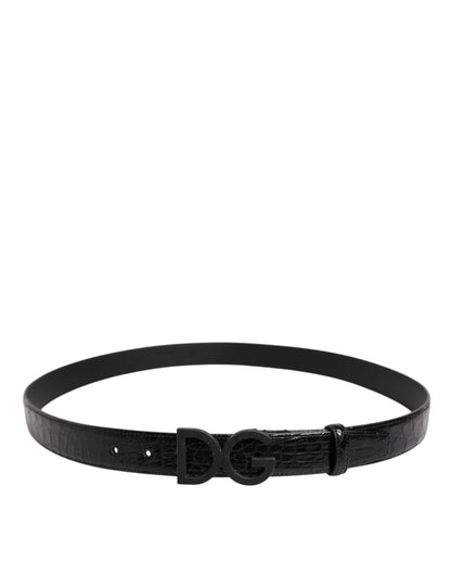 Ceinture Dolce & Gabbana en cuir noir avec boucle classique DG en métal