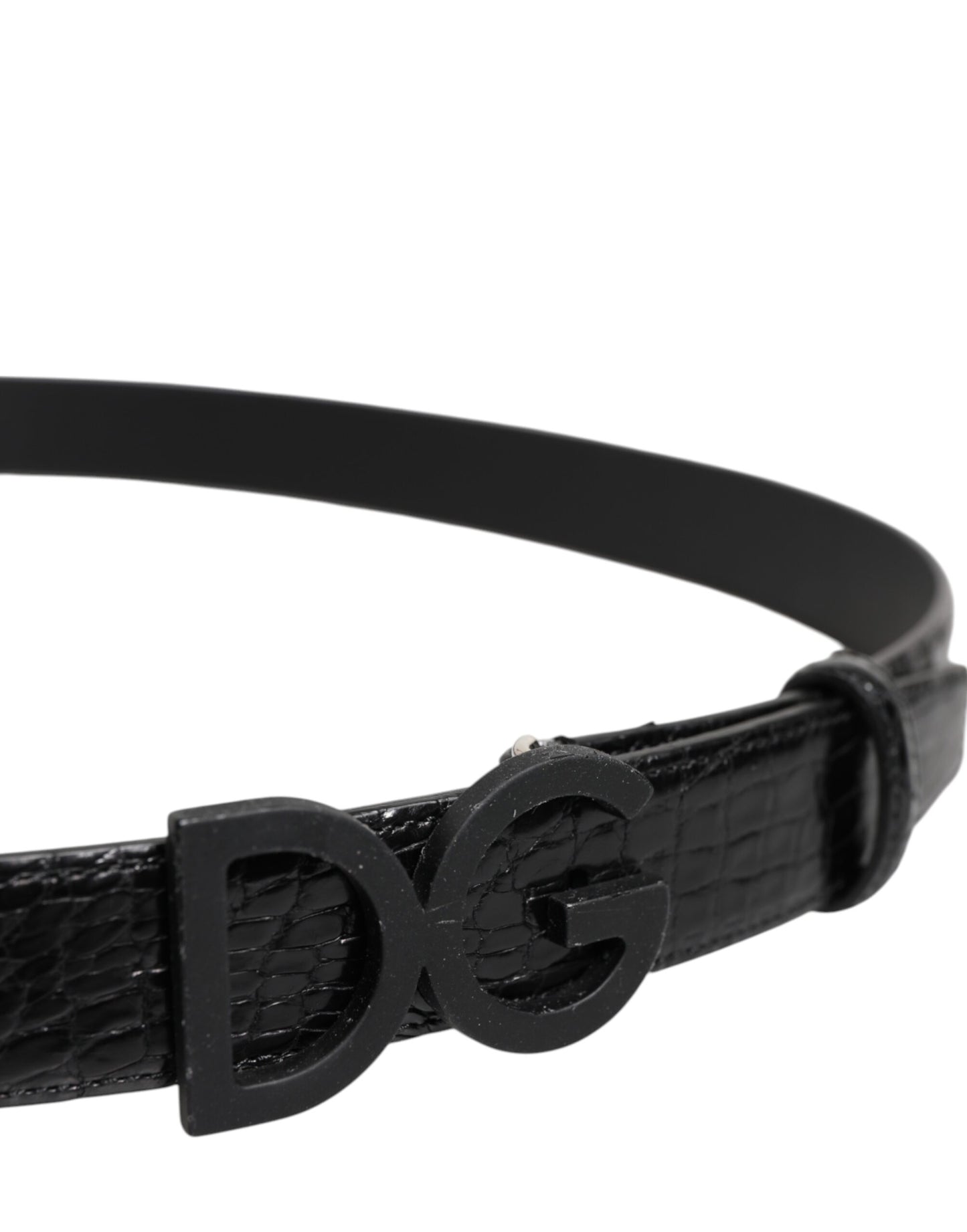 Ceinture Dolce & Gabbana en cuir noir avec boucle classique DG en métal