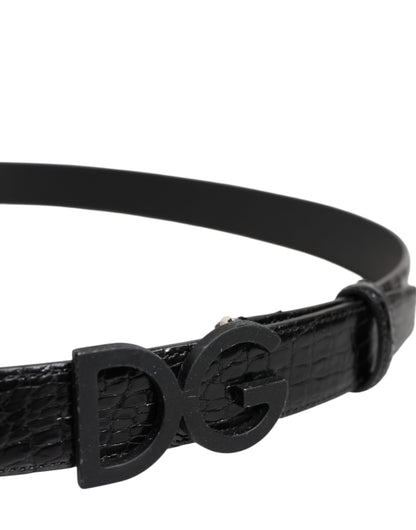 Ceinture Dolce & Gabbana en cuir noir avec boucle classique DG en métal