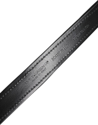 Cinturón Dolce & Gabbana negro con lentejuelas y hebilla de metal