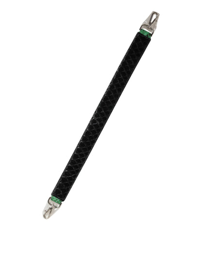 Correa para el Hombro de Piel Exótica Negra y Verde Dolce & Gabbana