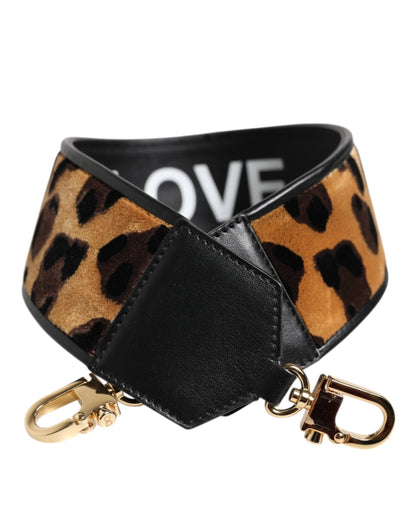 Dolce & Gabbana Correa Reversible de Hombro con Estampado de Leopardo Negro para Bolso