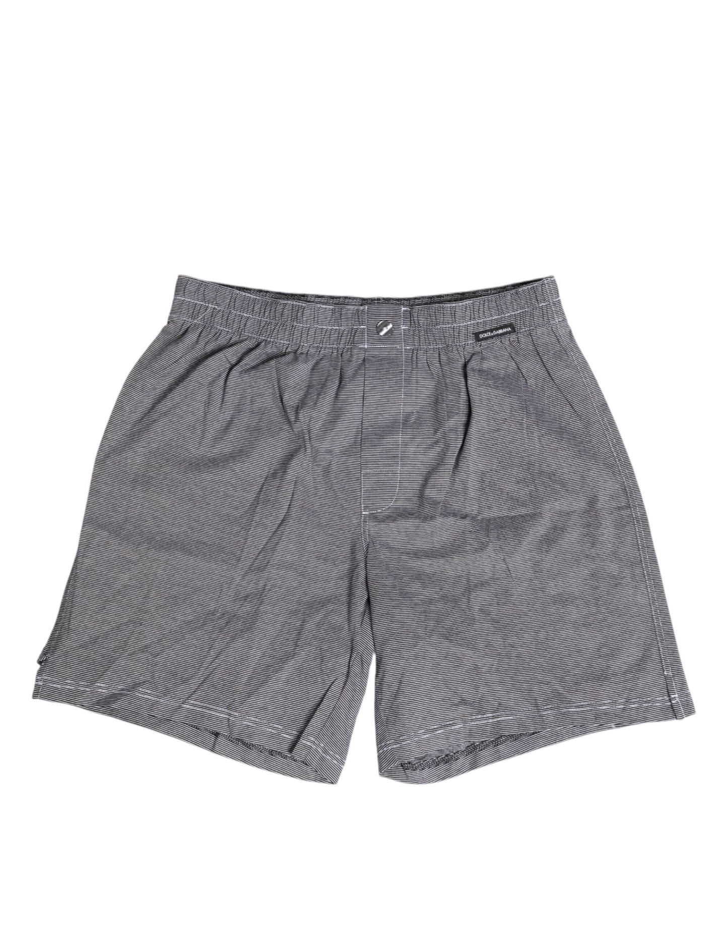 Sous-vêtement boxer Dolce & Gabbana en coton gris rayé coupe classique