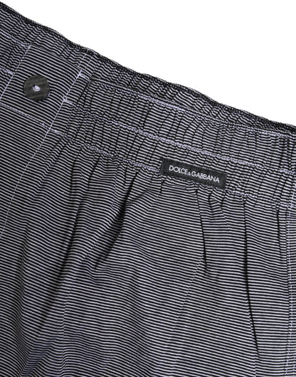 Sous-vêtement boxer Dolce & Gabbana en coton gris rayé coupe classique