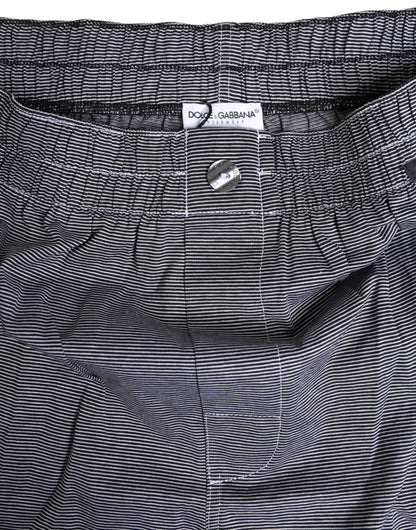 Sous-vêtement boxer Dolce & Gabbana en coton gris rayé coupe classique