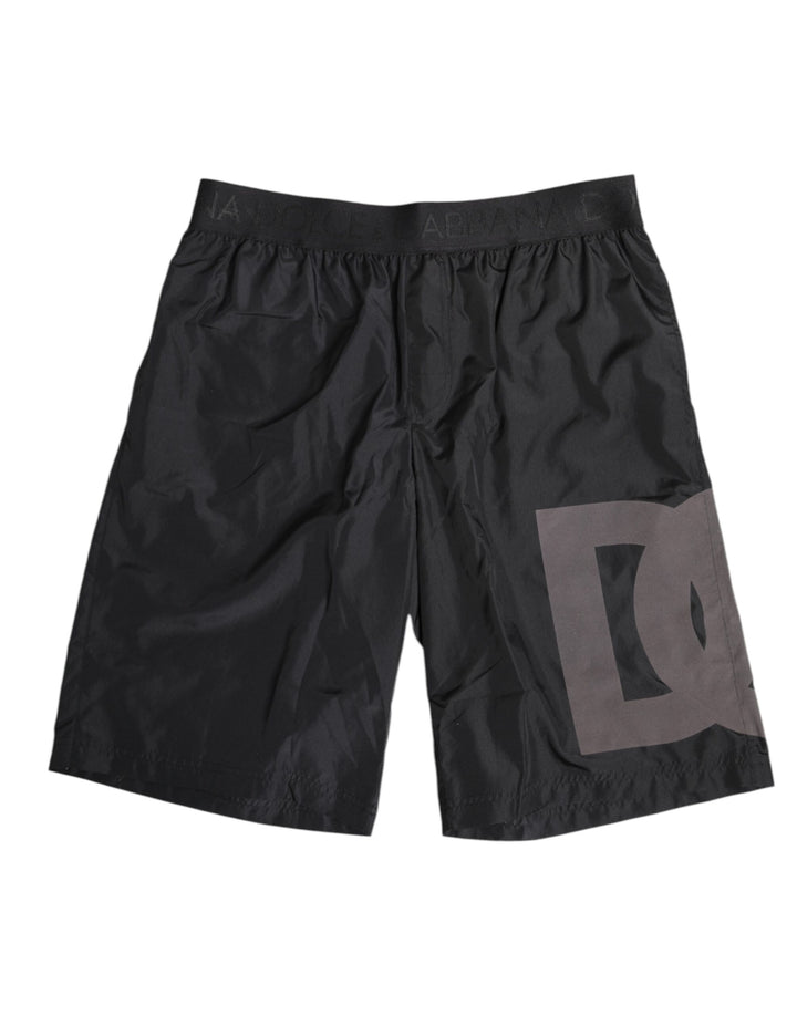 Dolce & Gabbana Bañador de Hombre Negro con Logotipo Estampado