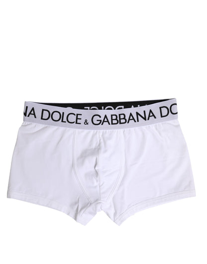 Sous-vêtements boxer Dolce & Gabbana en coton blanc stretch, coupe classique