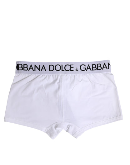 Sous-vêtements boxer Dolce & Gabbana en coton blanc stretch, coupe classique