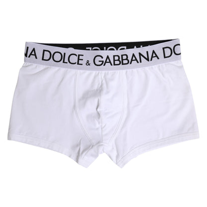 Sous-vêtements boxer Dolce & Gabbana en coton blanc stretch, coupe classique