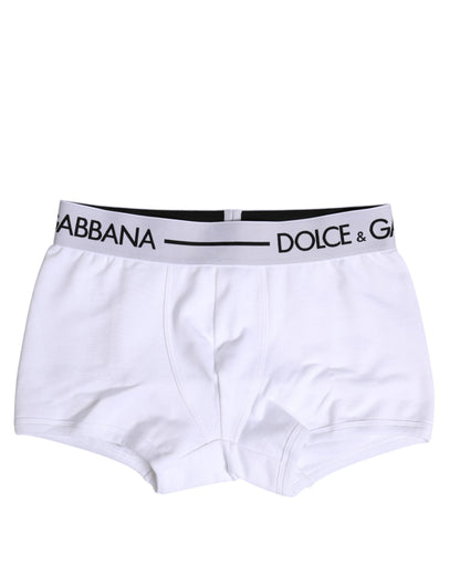 Ropa Interior Bóxer Regular de Algodón Elástico Blanca Dolce & Gabbana