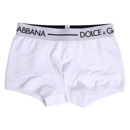 Ropa Interior Bóxer Regular de Algodón Elástico Blanca Dolce & Gabbana