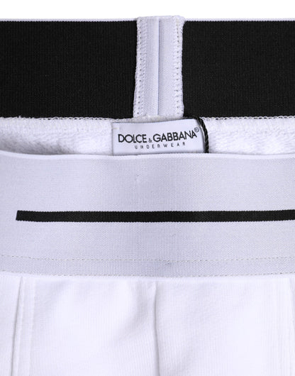 Ropa Interior Bóxer Regular de Algodón Elástico Blanca Dolce & Gabbana