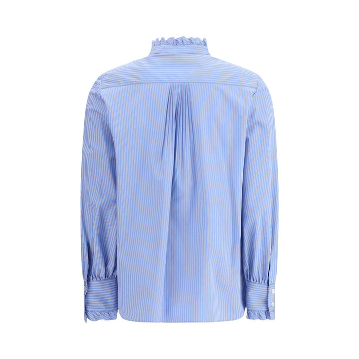 Valentino Blue Cotton Pattern Shirt