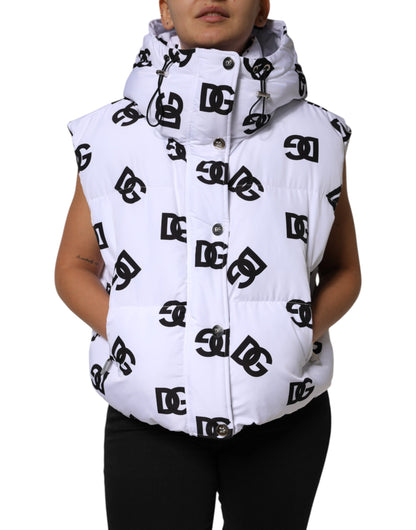 Chaqueta acolchada Dolce & Gabbana DG Mania de poliéster blanco y negro