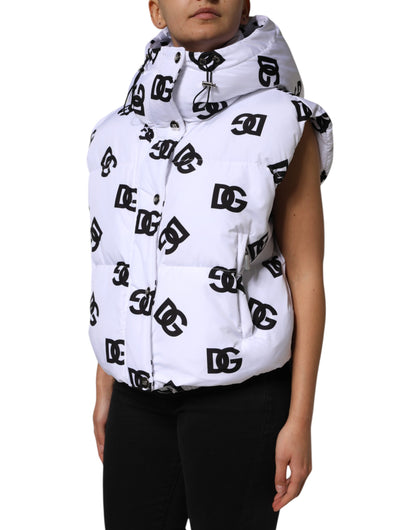 Chaqueta acolchada Dolce & Gabbana DG Mania de poliéster blanco y negro
