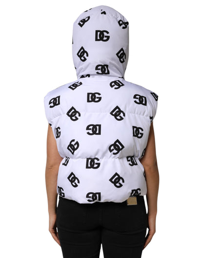 Chaqueta acolchada Dolce & Gabbana DG Mania de poliéster blanco y negro