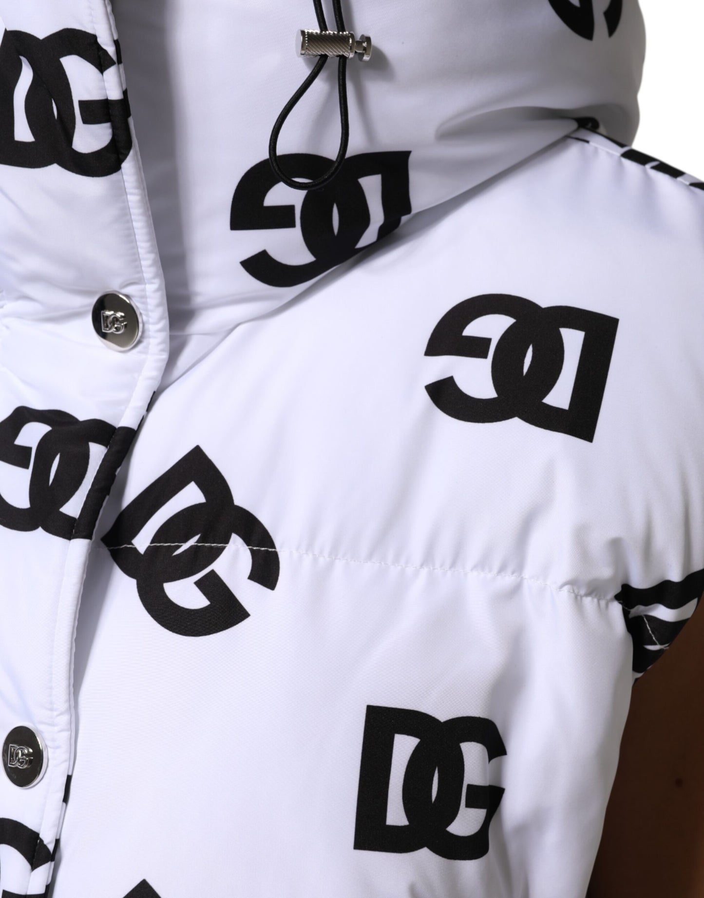 Chaqueta acolchada Dolce & Gabbana DG Mania de poliéster blanco y negro