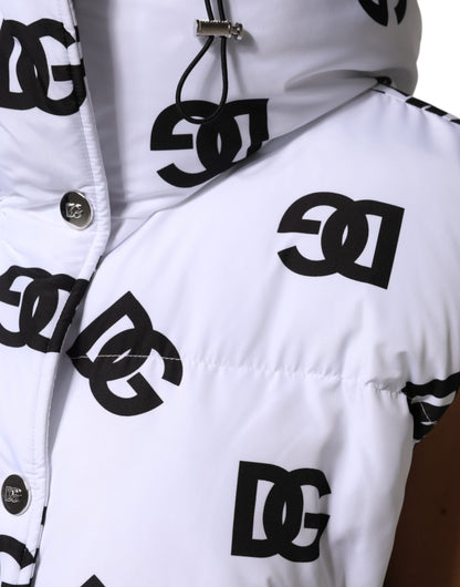 Chaqueta acolchada Dolce & Gabbana DG Mania de poliéster blanco y negro