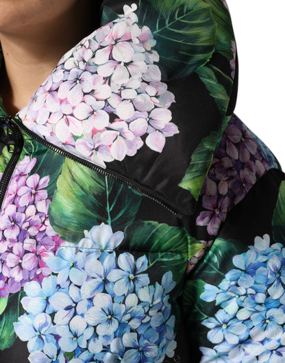 Dolce & Gabbana Multicolor Floral Print Puffer Quilted Jacket