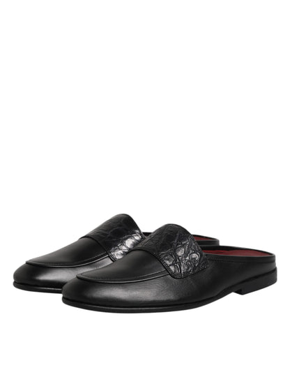 Zapatos Loafers Slip On de Piel de Becerro Negra Dolce & Gabbana