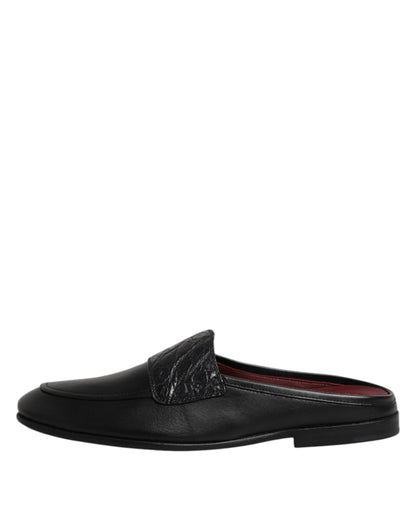 Zapatos Loafers Slip On de Piel de Becerro Negra Dolce & Gabbana
