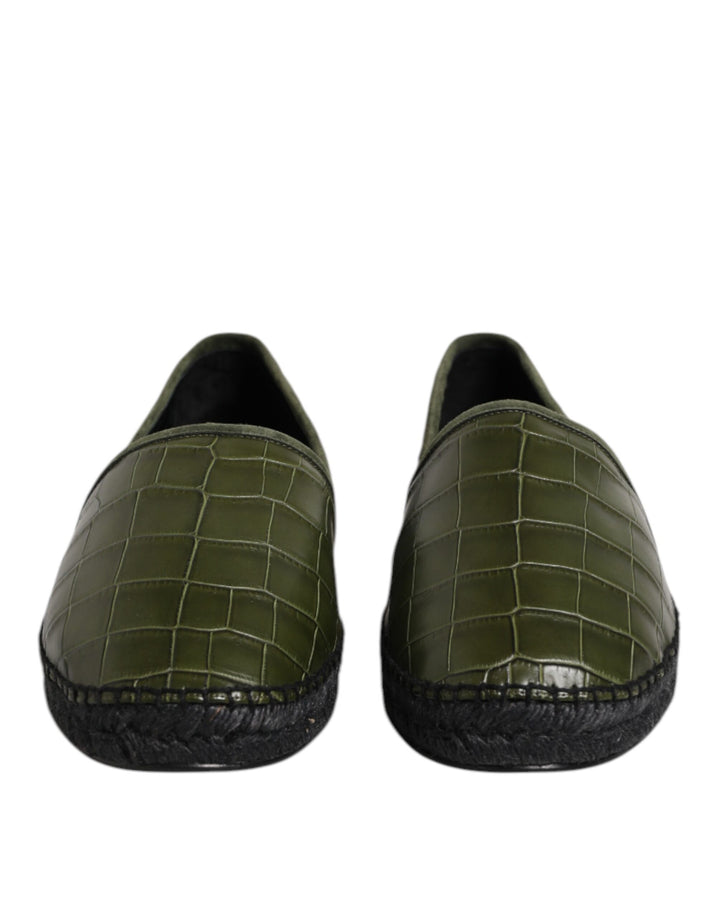 Dolce & Gabbana Alpargatas de cuero exótico verde sin cordones