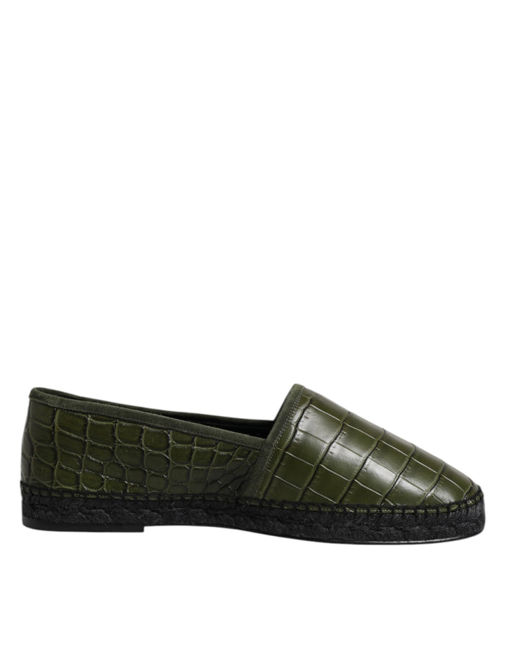 Dolce & Gabbana Alpargatas de cuero exótico verde sin cordones