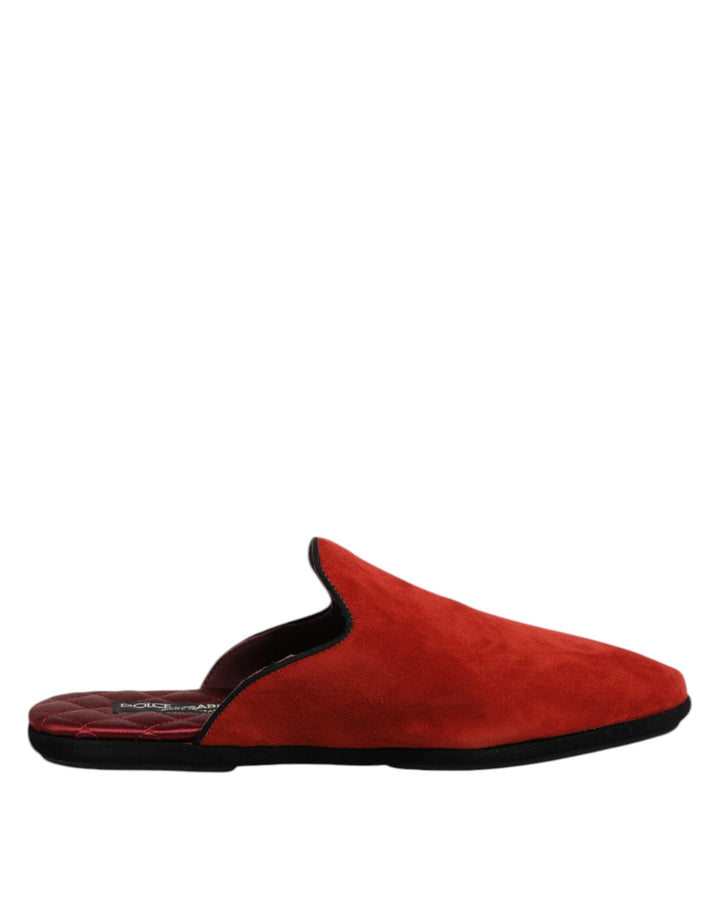 Chaussons plats en suède orange Dolce & Gabbana