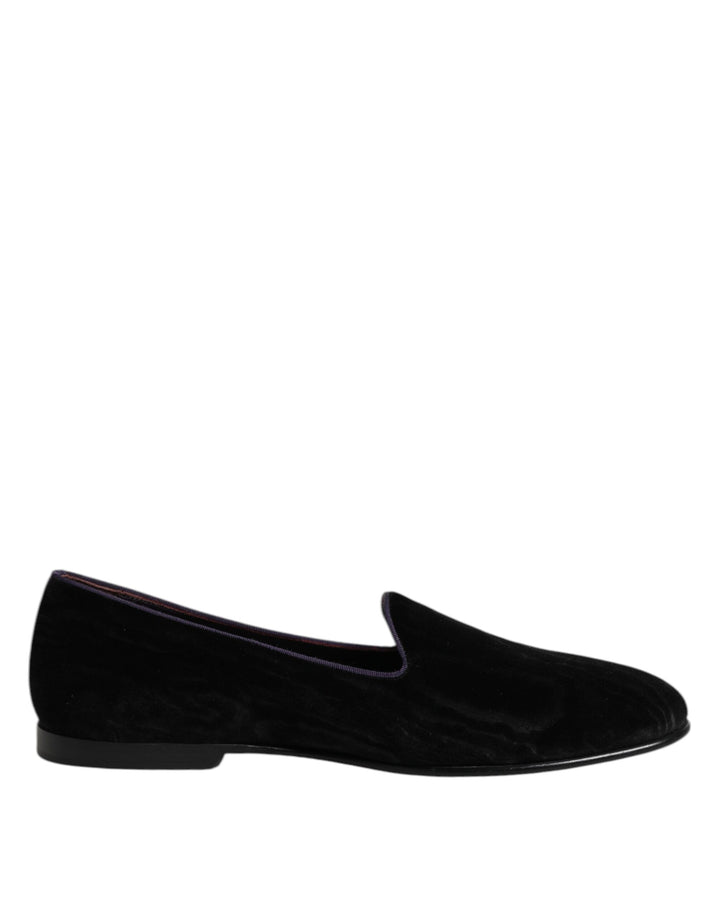 Mocasines sin cordones negros Dolce & Gabbana con bordado DG Crown