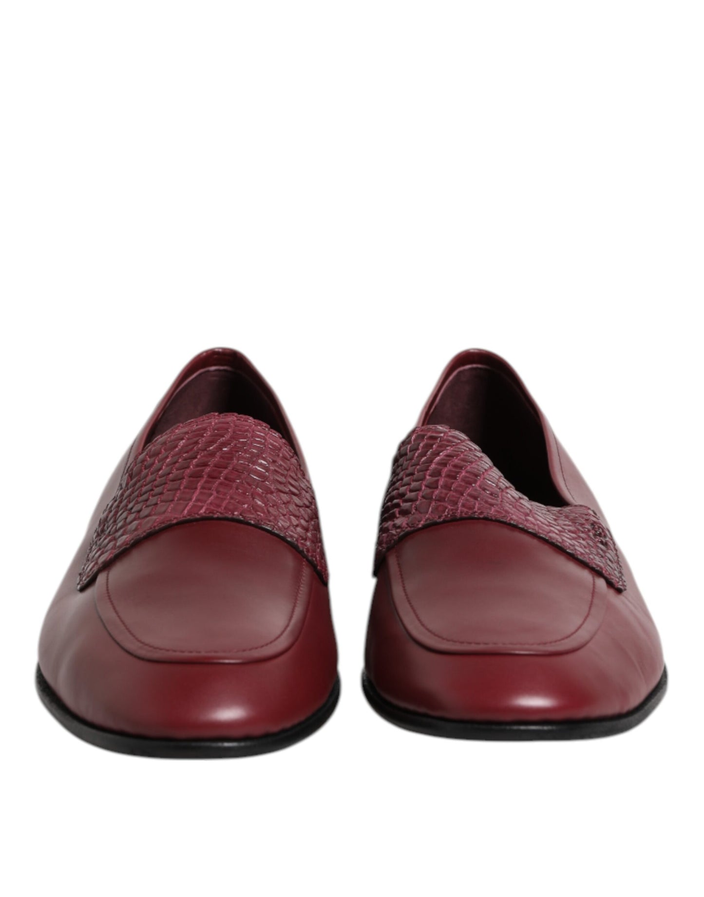 Mocassins de cérémonie Dolce & Gabbana en cuir de veau bordeaux