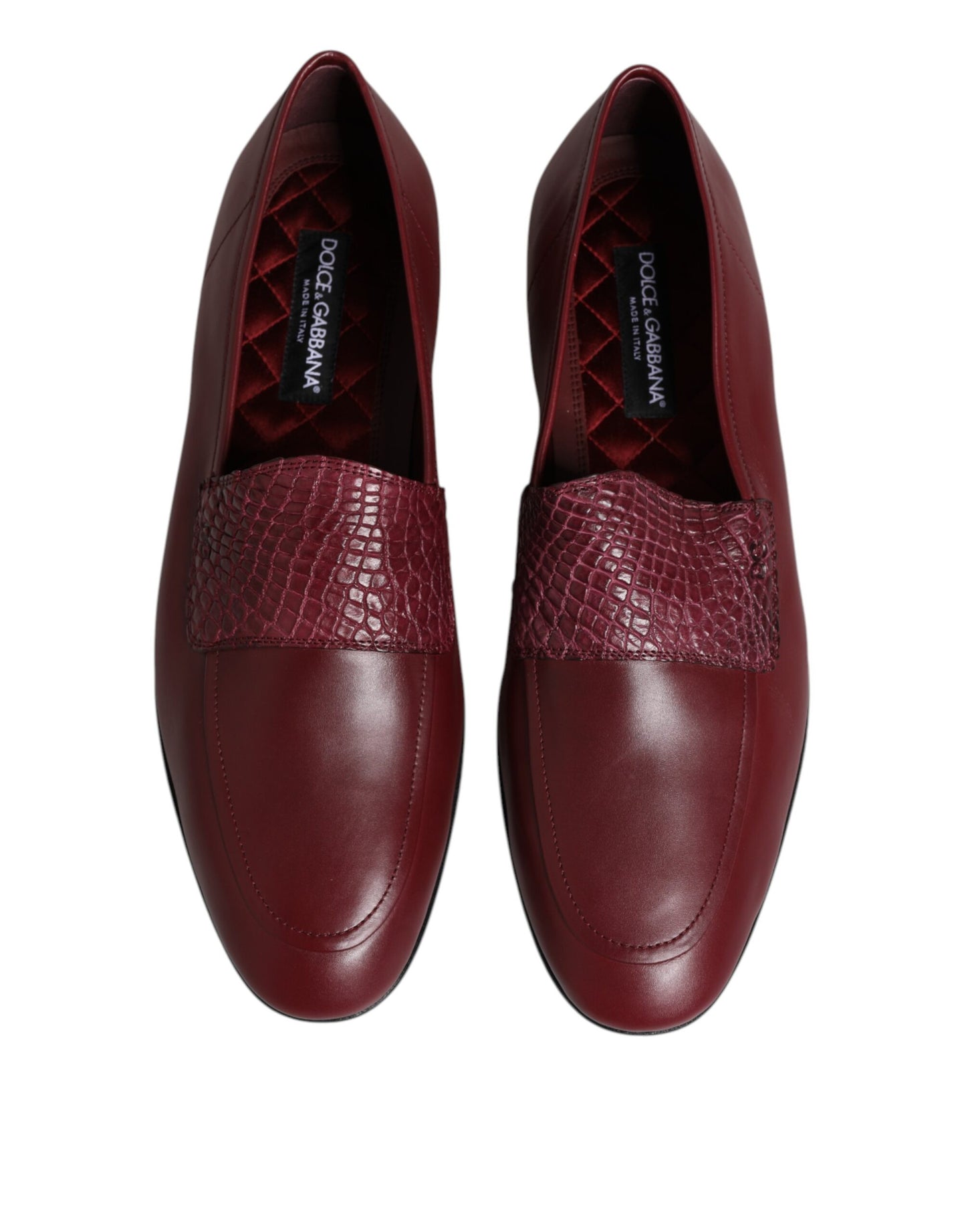 Mocassins de cérémonie Dolce & Gabbana en cuir de veau bordeaux
