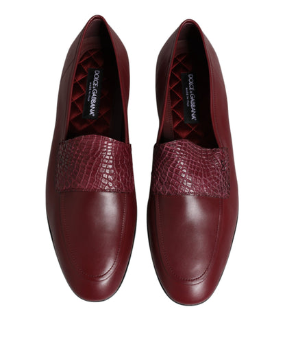 Mocassins de cérémonie Dolce & Gabbana en cuir de veau bordeaux