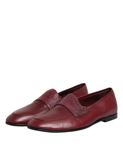 Mocassins de cérémonie Dolce & Gabbana en cuir de veau bordeaux