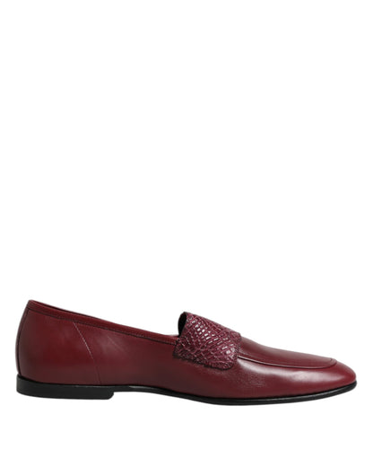 Mocassins de cérémonie Dolce & Gabbana en cuir de veau bordeaux