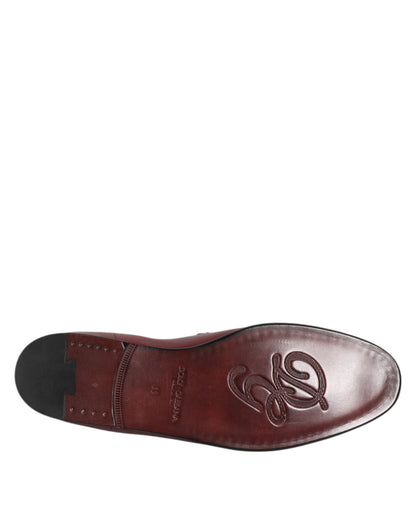 Mocassins de cérémonie Dolce & Gabbana en cuir de veau bordeaux