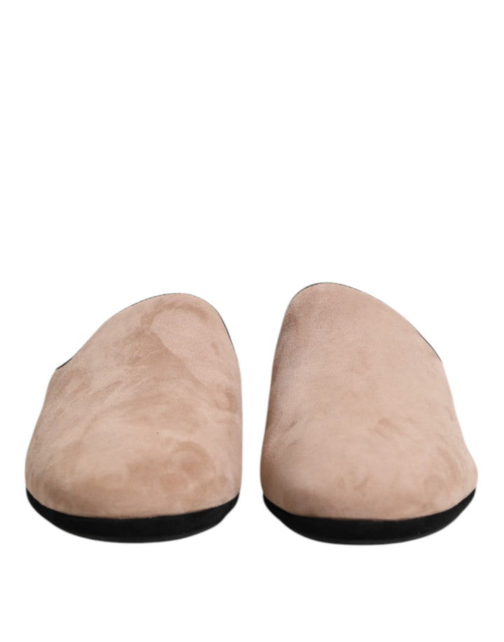 Mules plates en daim Capra beige Dolce & Gabbana