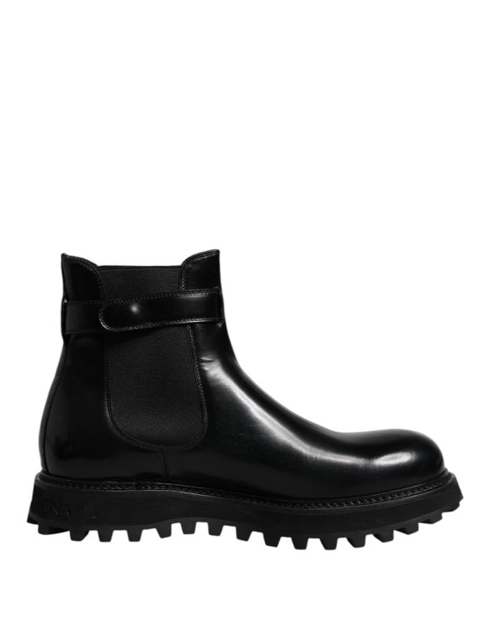 Bottes Chelsea pour homme Dolce & Gabbana noires à ceinture et logo DG