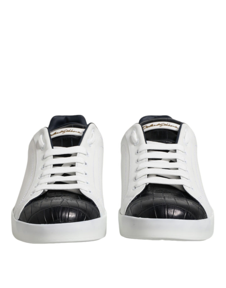 Zapatillas Dolce & Gabbana Portofino de Piel Blanca y Negra