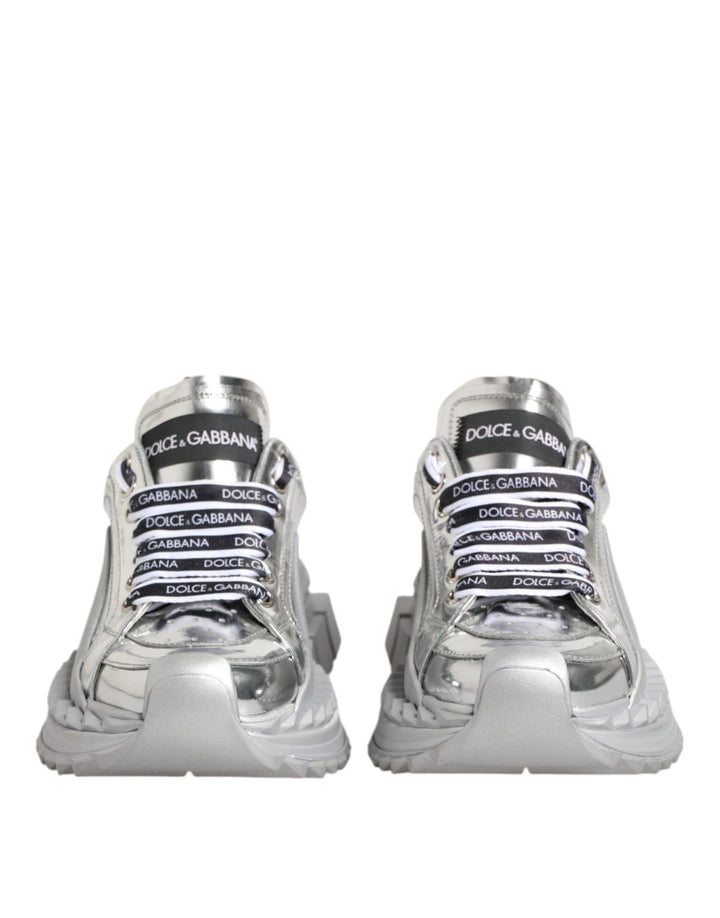 Zapatillas Dolce & Gabbana Super Queen de cuero plateado