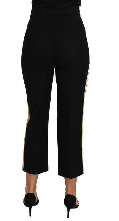 Pantalon de soirée Dolce & Gabbana orné de broderies militaires noir et or