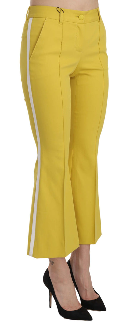 Pantalon Capri évasé en coton jaune Dolce & Gabbana