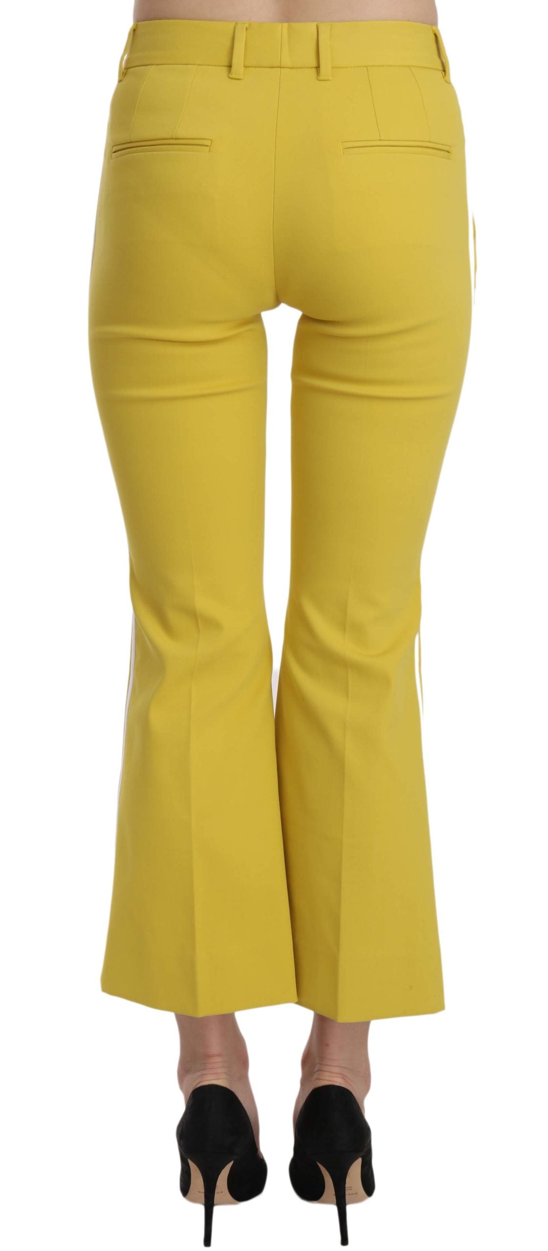 Pantalon Capri évasé en coton jaune Dolce & Gabbana