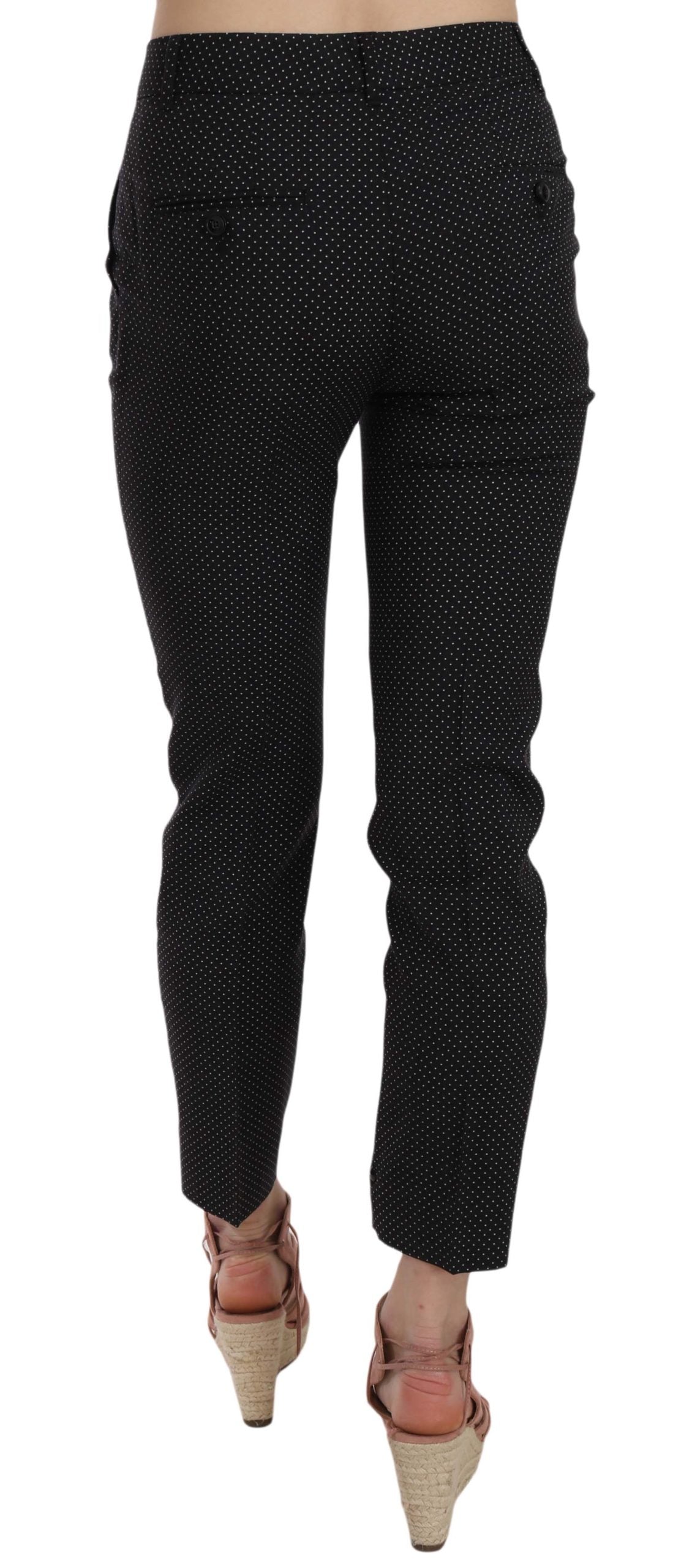 Pantalon Capri Dolce & Gabbana à pois, coupe slim et jambes fuselées