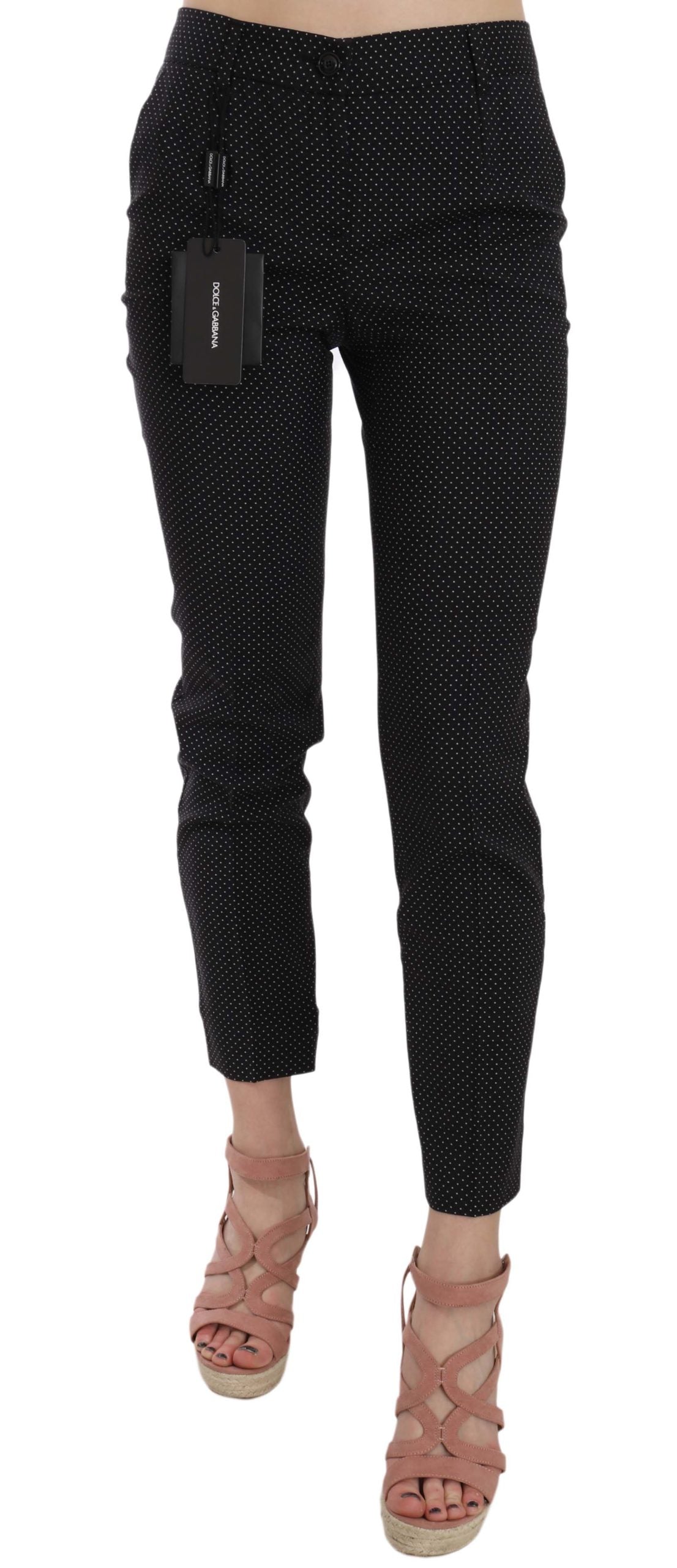 Pantalon Capri Dolce & Gabbana à pois, coupe slim et jambes fuselées