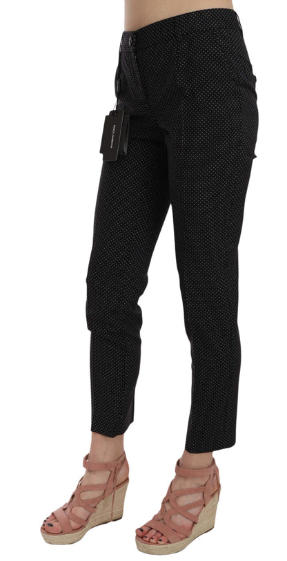 Pantalon Capri Dolce & Gabbana à pois, coupe slim et jambes fuselées
