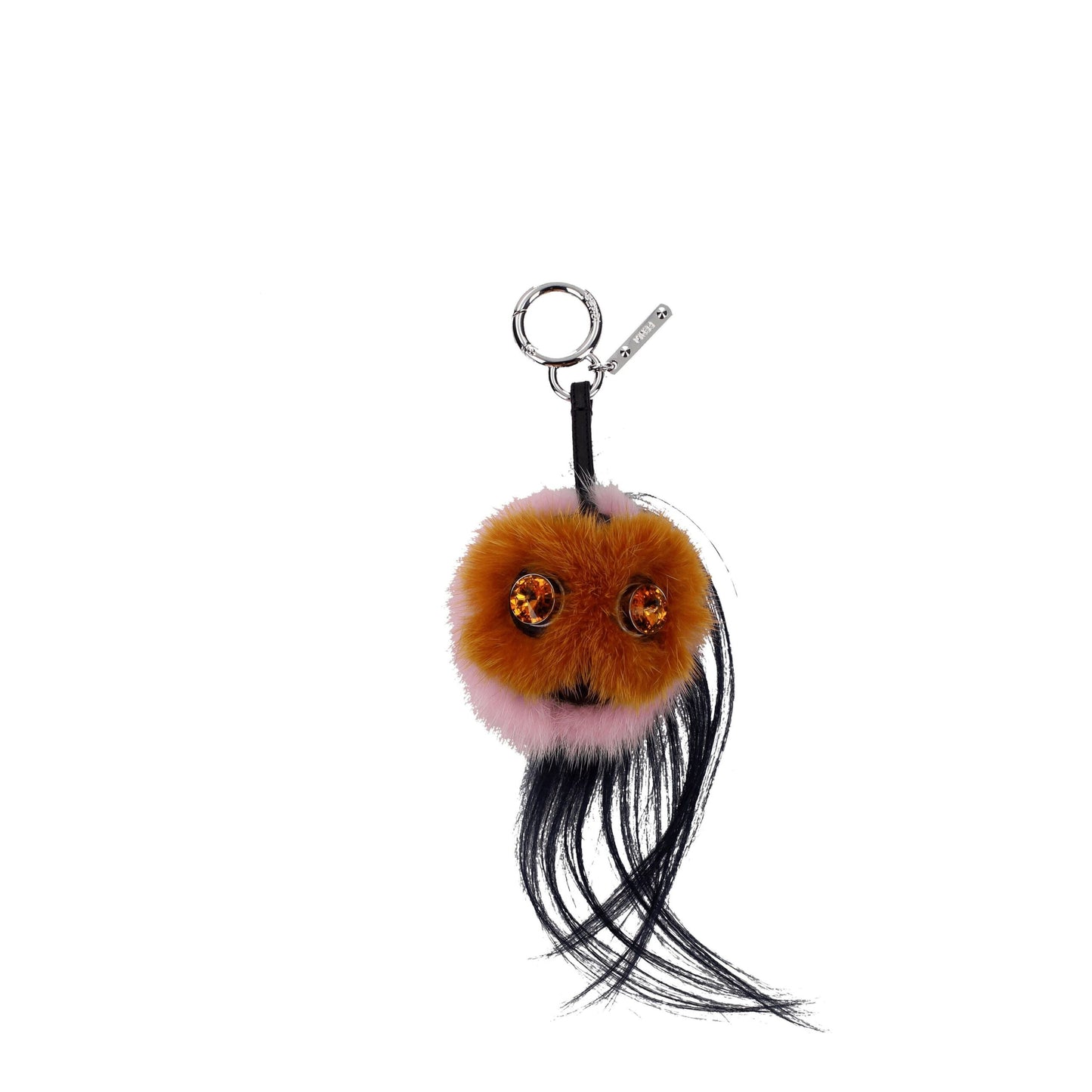 Llavero de piel marrón Fendi