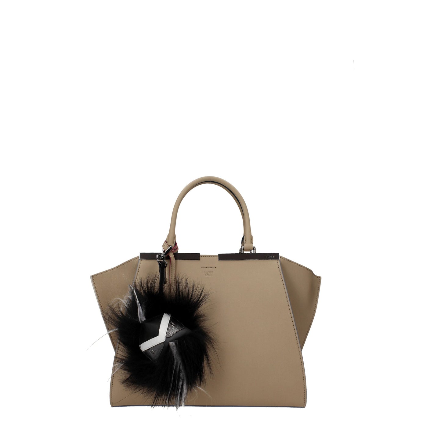 Llavero Fendi de Cuero Negro
