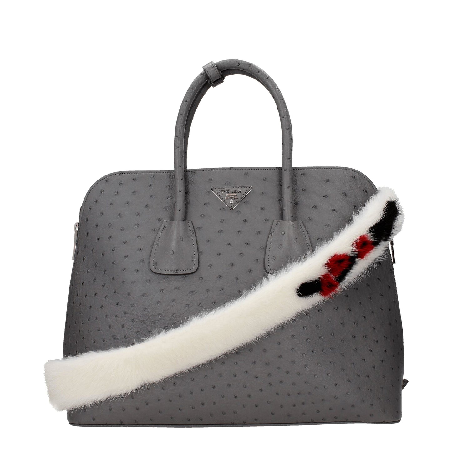 Bolso de hombro Prada de cuero blanco